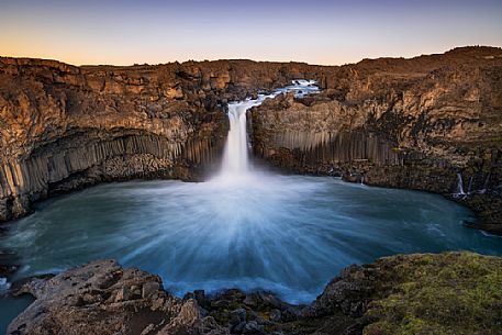 Aldeyjarfoss waterfall, part of the Skjlfandafljt river, north Iceland, Europe